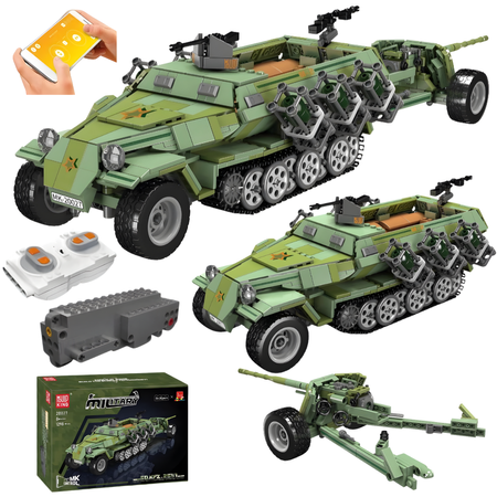 Klocki Konstrukcyjne Pojazd Półgąsienicowy SD.Kfz. 251 1298 Elementów MOULD KING