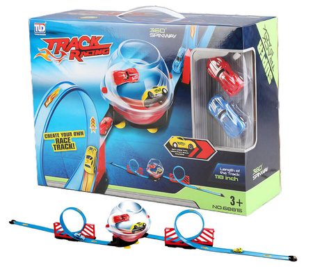 Tor Wyścigowy Samochodowy Inercyjny Dla Dzieci 300 cm + 4 Samochody
