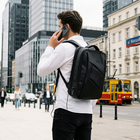 Plecak Miejski Turystyczny Trekkingowy Sportowy Z Miejscem Na Laptopa USB 15 L NILS