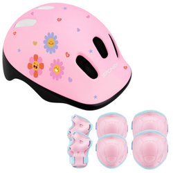 Kask Rowerowy Regulowany Na Rolki Hulajnogę Dziecięcy Ochronny Wentylowany + Zestaw Ochraniaczy