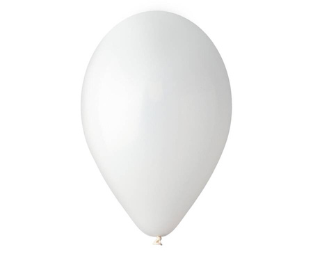 GEMAR Białe Klasyczne Pastelowe Balony Makaroniki 30 cm - 100 szt.
