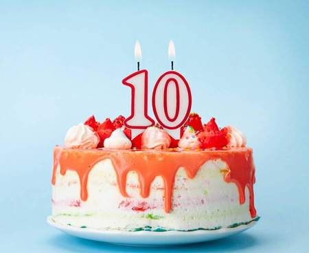 Świeczka Urodzinowa Dekoracyjna Na Tort Cyfra 0 Czerwony Kontur 1 szt.