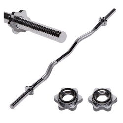 Gryf Lekko Łamany Stalowy Chromowany Gwintowany Sztanga 120 cm  + Zaciski