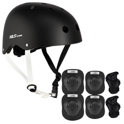 Kask Regulowany Orzeszek + Ochraniacze Zestaw Na Rolki Rower Hulajnogę NILS