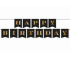 Girlanda Papierowa Baner Urodzinowy Czarny Happy Birthday GODAN 250 cm