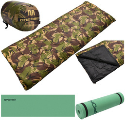 Śpiwór Turystyczny Kołdra Pod Namiot 190x75 cm Prawy Zamek + Karimata Podróżna Pod Namiot