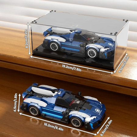 Klocki Konstrukcyjne Auto Samochód Wyścigowy 405 Elementów + Gablota MOULD KING