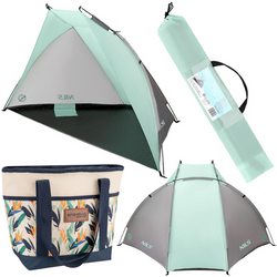 NILS Namiot Plażowy Parawan Wodoodporny Filtr UV + Torba Termiczna Plażowa Piknikowa Na Lunch 12 L