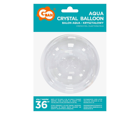 Balon Kryształowy Kula Transparentny Przezroczysty Aqua Foliowy Duży 36"