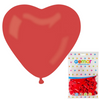 Balony Czerwone Serca Na Walentynki 10" 50 szt. + Balon Kocham Cię 18"