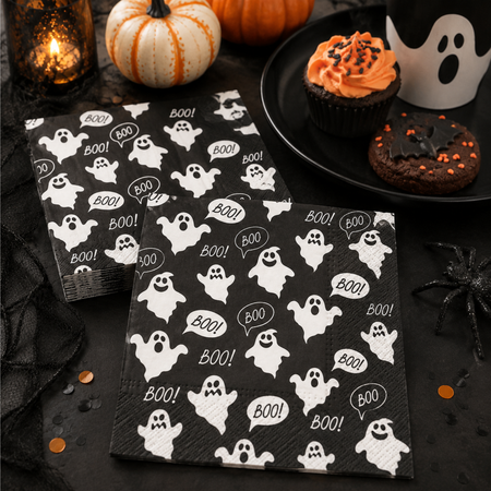 Serwetki Papierowe Duszki Boo! Na Halloween Przyjęcie 33x33 cm 20 szt.