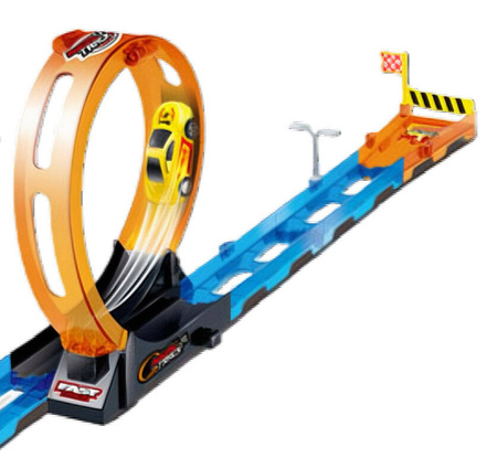 Tor Wyścigowy Samochodowy Pull Back Dla Dzieci 550 cm + 2 Samochody