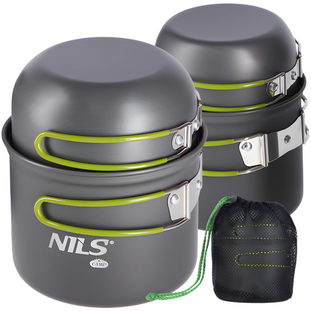 Menażka Turystyczna Harcerska Wojskowa 2 Garnki + 2 Miski Patelnie + Komplet Sztućców