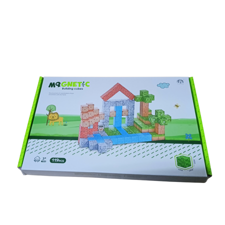 Klocki Magnetyczne Konstrukcyjne Zestaw 119 Elementów Edukacyjne Dla Dzieci