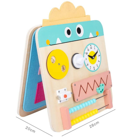 Drewniana Tablica Manipulacyjna Sensoryczna Montessori Dla Dzieci 2w1