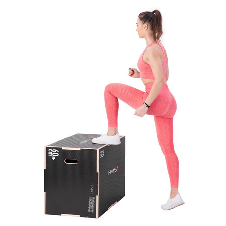 HMS Duża Drewniana Skrzynia Plyometryczna Do Ćwiczeń Fitness Crossfit