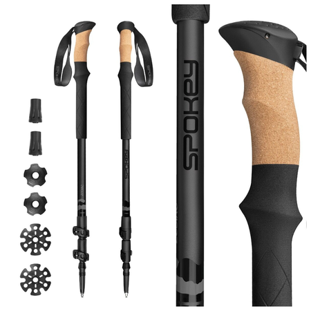 Kije Trekkingowe Regulowane Trzysegmentowe Składane W Góry Turystyczne 105-135 cm SPOKEY