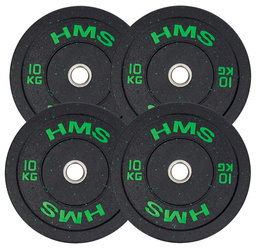 HMS Talerz Olimpijski Na Gryf Sztangę Gumowany Do Treningu Siłowego 4x10 kg