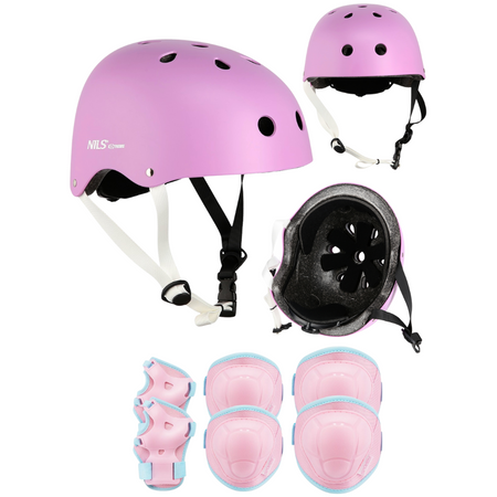 Kask Na Rolki Rower Hulajnogę Regulowany Dla Dzieci Orzeszek + Zestaw Ochraniaczy Rozmiar M