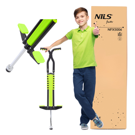 Skoczek POGO Jump Stick Drążek Do Skakania Dla Dziecka Zielony Do 70 kg NILS	