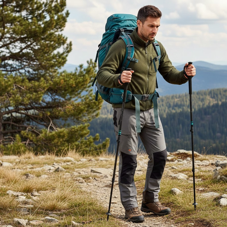 Kije Trekkingowe Regulowane Trzysegmentowe Składane W Góry Turystyczne 105-135 cm SPOKEY