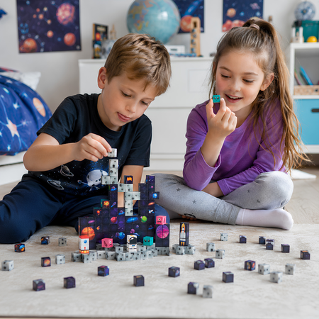 Klocki Magnetyczne Konstrukcyjne Zestaw 133 Elementów Edukacyjne Dla Dzieci
