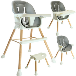 MERKAN Krzesełko Drewniane Fotelik Do Karmienia Z Blatem 3w1 Dla Dziecka