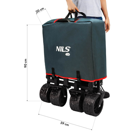NILS Wózek Turystyczny Plażowy Transportowy Kempingowy Składany Z Uchwytem
