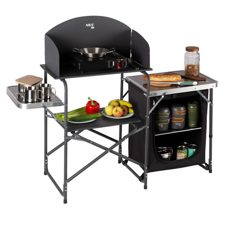 Szafka Turystyczna Kuchnia Kempingowa Składana Mebel Z Blatem i Osłoną NILS