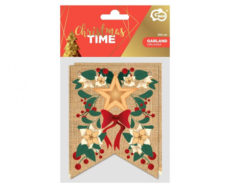 Girlanda Papierowa Merry Christmas 250 cm Wisząca Na Święta Boże Narodzenie