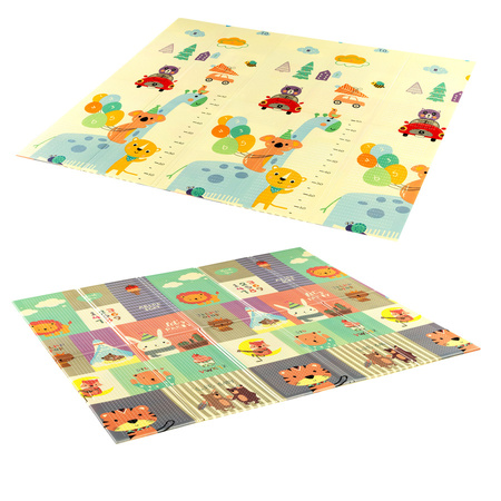 Mata Edukacyjna Piankowa Dla Dzieci Duża Dwustronna Składana XPE 195x180 cm