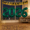 Balony Foliowe 2026 Na Nowy Rok Sylwestra 85 cm + Girlanda Happy New Year