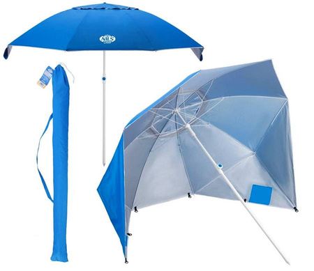2w1 Parasol Parawan Plażowy Ogrodowy Składany Filtr UV + Uchwyt NILS CAMP