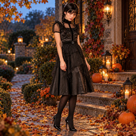 Strój Kostium Przebranie Gotycka Uczennica Na Halloween Cosplay Dla Dorosłych GODAN