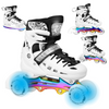 Łyżwy Rolki Regulowane LED Dziecięce Hokejowe 4w1 Łyżworolki Kauczukowe NILS