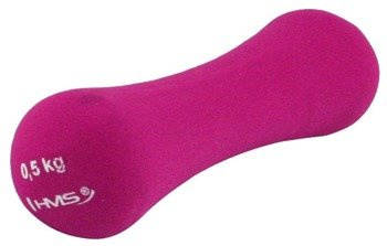  Hantla Hantelka Ciężarek Żeliwny Pokryty Neoprenem Do Ćwiczeń HMS 0,5 kg