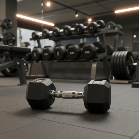 Ciężarek Hantla Hexagonalna Gumowana Do Treningu Siłowego Ćwiczeń HMS 6 kg