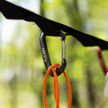 NILS Zestaw 2x Aluminiowy Karabińczyk Turystyczny Udźwig 1200 kg