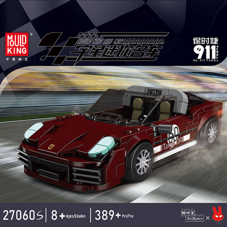 Klocki Konstrukcyjne Auto Samochód Wyścigowy 389 Elementów + Gablota MOULD KING