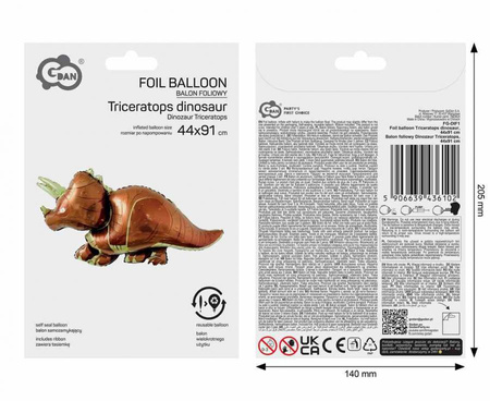 Balony Foliowe Dinozaury Zestaw 3 szt. Na Przyjęcie Imprezę Urodziny GODAN