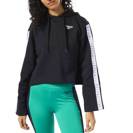 Bluza Z Kapturem Oversize Szeroki Rękaw Damska Bawełniana Czarna REEBOK