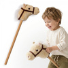 Hobby Horse Konik Na Patyku Kiju Do Skakania Z Grzywą Beżowy MAMABRUM