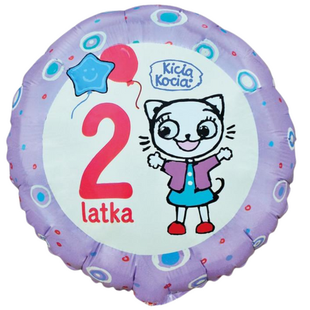 Balony Foliowe Na 2 Urodziny Imprezę Przyjęcie 3 szt. Kicia Kocia i Nunuś
