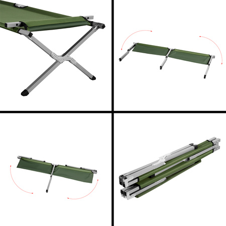 Łóżko Turystyczne Składane Polowe Kempingowe Leżak + Pokrowiec 200x60 cm