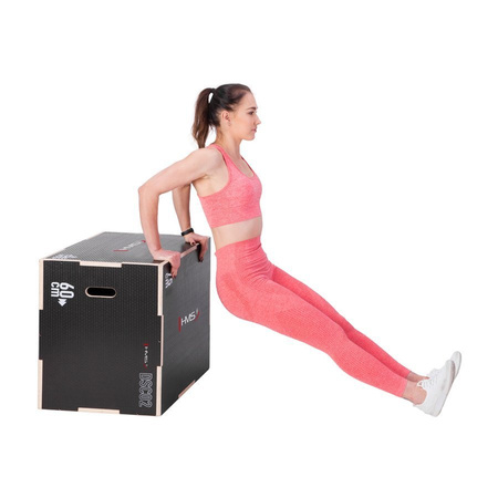 HMS Duża Drewniana Skrzynia Plyometryczna Do Ćwiczeń Fitness Crossfit