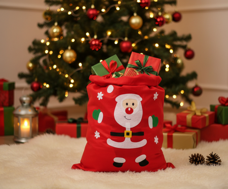 Worki Na Prezenty Świąteczne Mikołaja Gwiazdora Pod Choinkę 4 szt. 70x50 cm