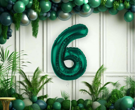 GODAN Balon Foliowy Na Urodziny Dekoracja Rocznica Duży Cyfra 6 85 cm