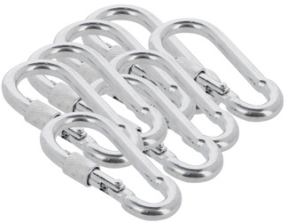 Zestaw 8x Karabińczyk Strażacki Ocynkowany Wspinaczkowy 10 mm Do Huśtawki