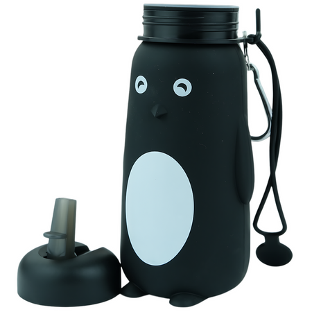 MERKAN Butelka Sportowa Bidon Silikonowy Składany Pingwin 500 ml