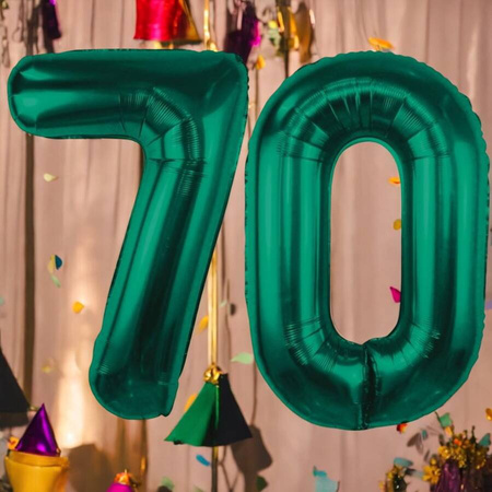 Balony Foliowe Cyfry Na 70 Urodziny Dekoracja Na Rocznicę 85 cm Zielone